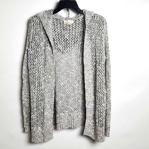 Hollister Open Knit gray Hooded sweater long sleeve Sz-XS